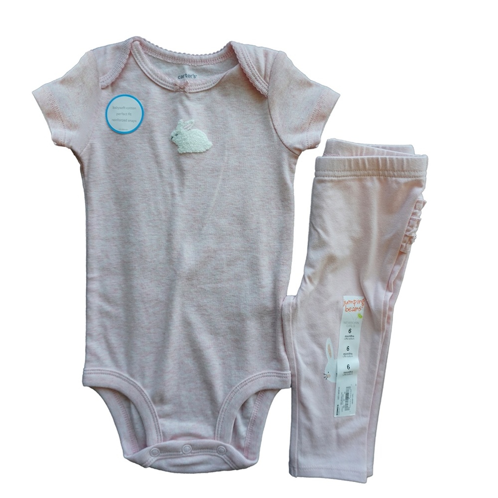 Carter's Bunny Onesie and Leggings Pink Size 6M